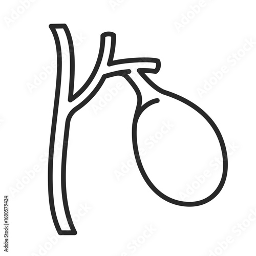 Gallbladder line icon element for health, medical, and anatomy clip art design.