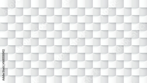 白い立方体パターン背景, 3D風の幾何学デザイン壁紙