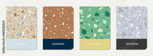 Notebook cover design. Terrazzo abstract