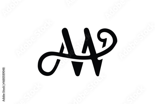 A stylized letter combination logo design with black ink on a white background