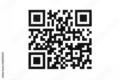Black qr code isolated on white background representing digital technology scanning information barcodes security access payment verification system and future contactless innovative data services