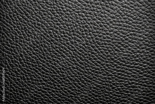 Close-up view of black pebbled leather texture