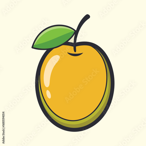 vector illustration of a jujube fruit