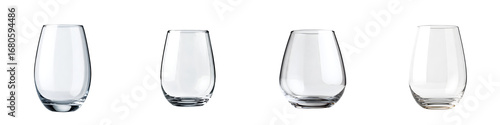 Wallpaper Mural Stemless Wine Glasses Set Isolated on White Background Torontodigital.ca