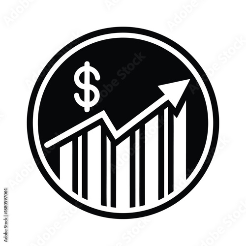 Business Profit Growth Coin Icon Vector Design