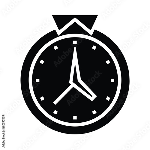 Business Time Clock Icon Vector Illustration