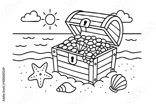 children coloring on the theme of pirates vector