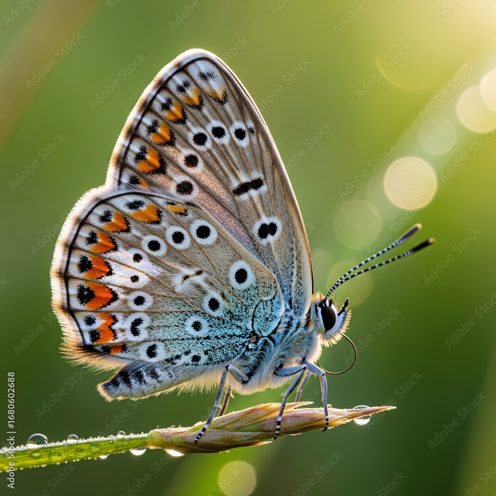 Obraz premium butterfly on a green leaf