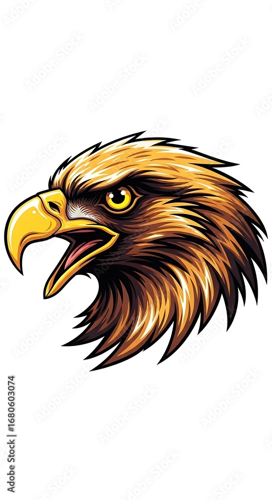Fototapeta premium Detailed Graphic Design of an Eagles Head, Tattoo Style.
