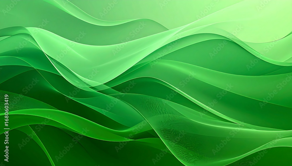 Obraz premium Abstract green wavy background