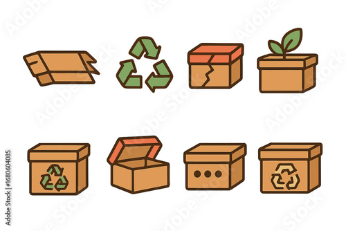 Shoebox Recycling Icons.