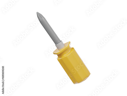 3d screwdriver tool icon render isolated