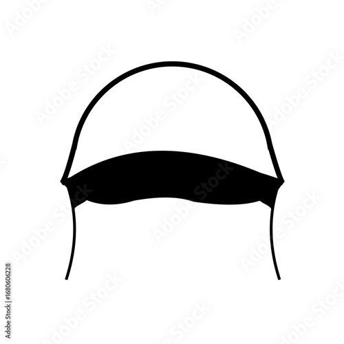 Round military combat helmet with green camouflage, essential battlefield protection, line art style.

