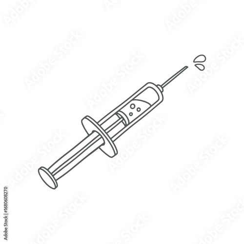 Cuadro en lienzo Medical syringe for injection of liquid on a white background