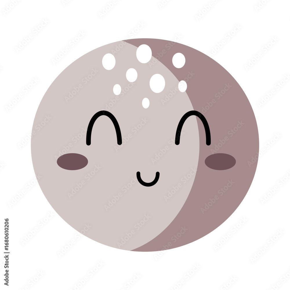 Fototapeta premium Cute full moon clipart in boho style. Celestial vector illustration.