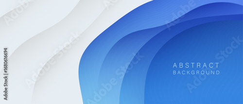 Elegant abstract background with blue and white gradient wave layers, minimal and clean style. Great for professional branding, web design, and modern layouts.