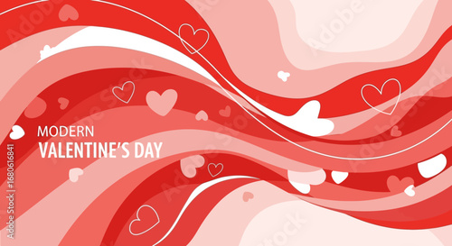 Romantic Valentine Background Vector with Roses and Pink Gradient