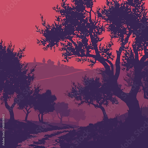 winter landscape with trees