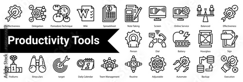 Productivity Tools icon sheet  collection