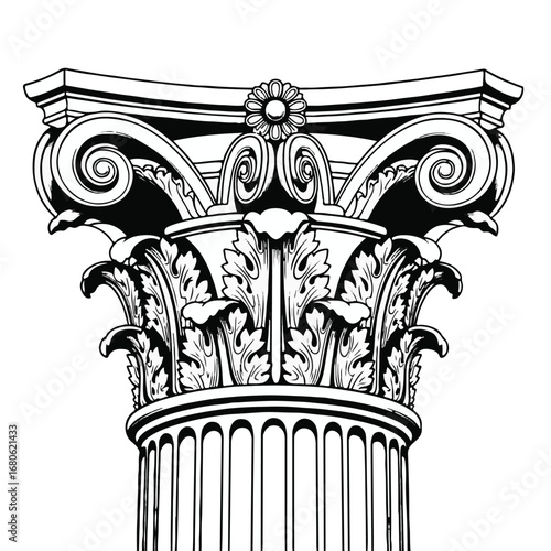 Corinthian column capital with acanthus leaves and volutes