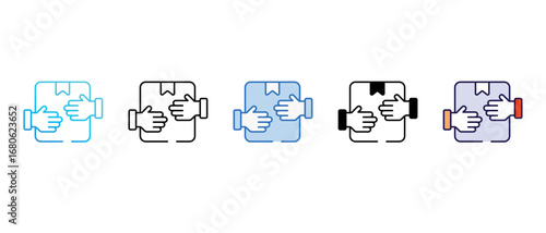 Package Handover icon design with white background stock illustration