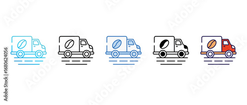 Coffee Delivery icon design with white background stock illustration