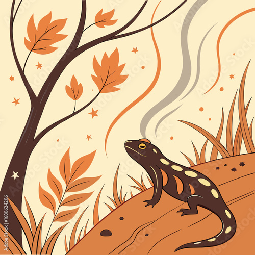 vector illustration of an autumn background with leaves