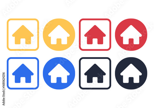 House square buttons set