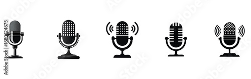 Sound Recording Microphone Vector Icons