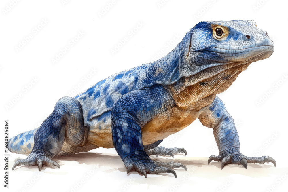 Obraz premium Realistic Watercolor Depiction of a Mythical Giant Dragon