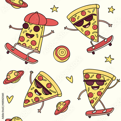 vector set of pizza