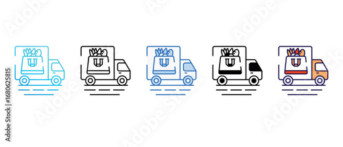 Organic Food Delivery icon design with white background stock illustration