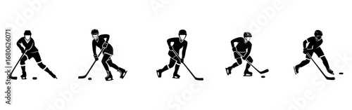 Ice Hockey Player Passing the Puck Vector Icon