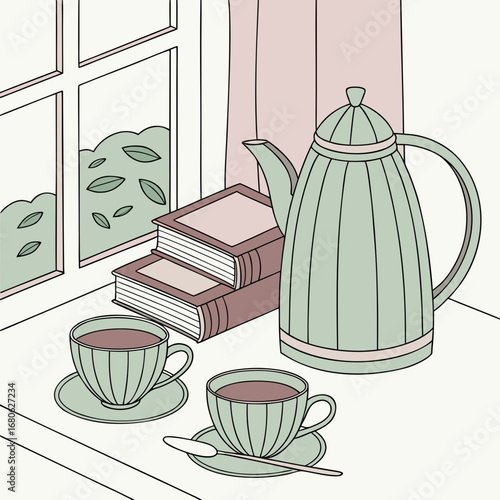 teapot and cup of tea