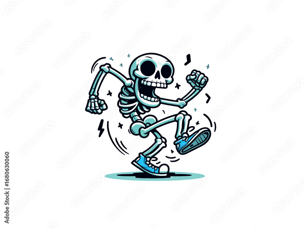 Fototapeta premium Funny skeleton , Halloween T-shirt Design, Generative AI