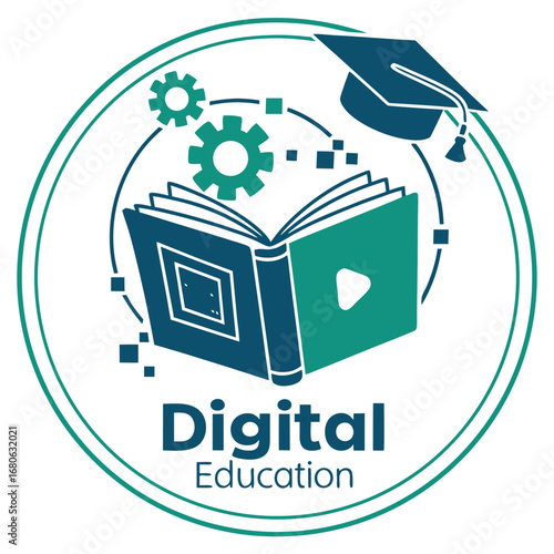 Book  logo design digital 