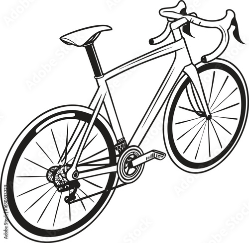 Dynamic aerodynamic road racing bicycle design for promotional banner or advertisement