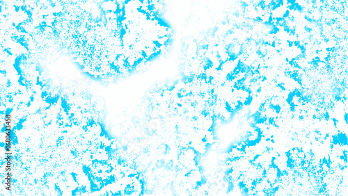 Abstract light blue and white texture with a frosty, crystalline appearance. Irregular organic patterns  ice, frozen surfaces, or watercolor stains. Cold, refreshing, and artistic feel with digital 