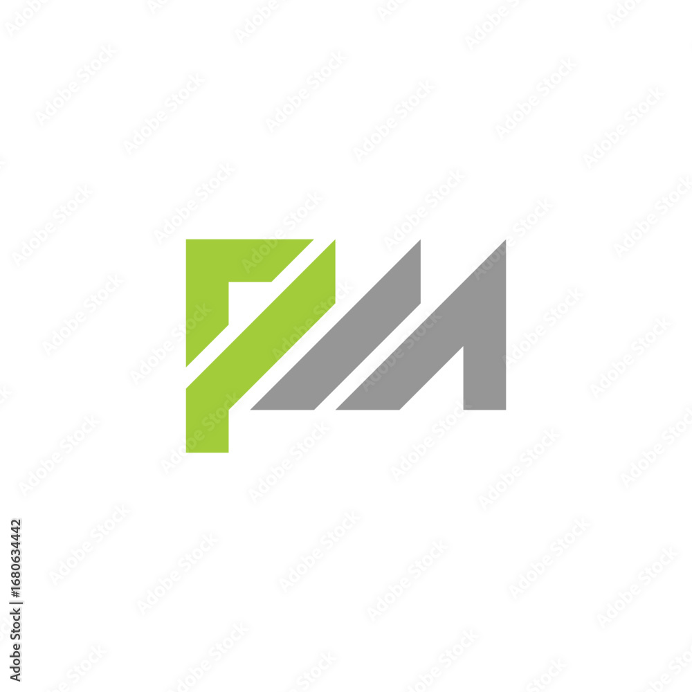 Obraz premium PM Monogram Modern Geometric Logo