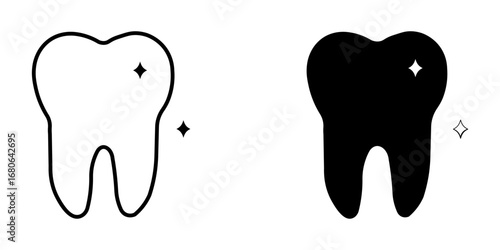  clean teeth icon white on background