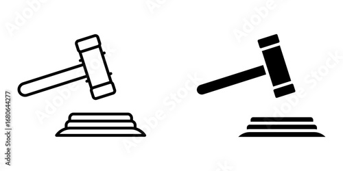  judge's decision icon white on background