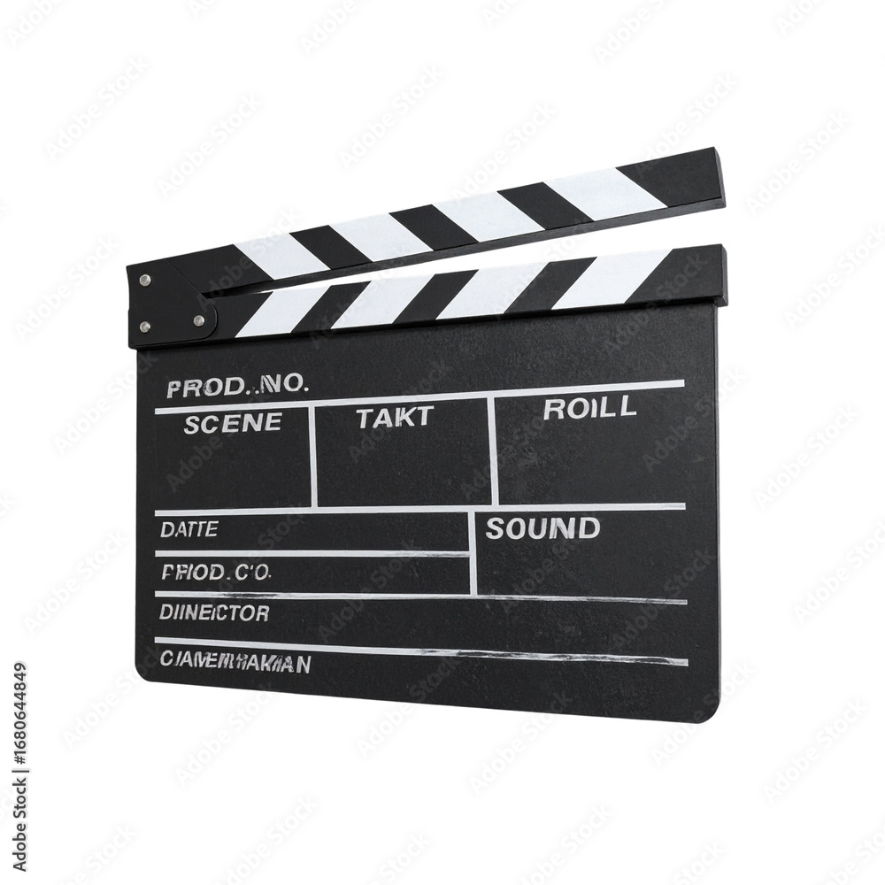 Obraz premium Movie Clapperboard 3d rendered, isolated on transparent background