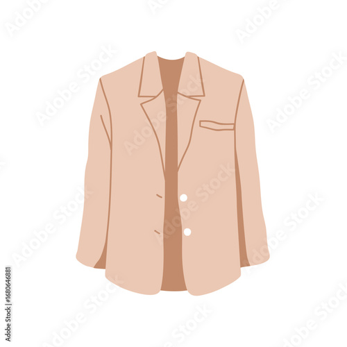 Blazer, women jacket. Classic garment, elegant casual outfit, textile wear. F...