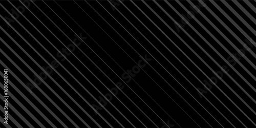 Black oblique straight line background. Masculine dark linear abstract wallpaper. Elegant luxury striped gradient texture. Grey diagonal lines backdrop for flyer, banner, poster, presentation. modern