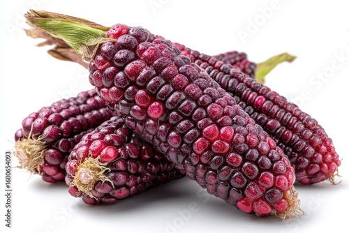 Cluster of deep purple corn cobs