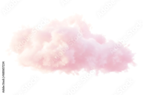 Fluffy pink cloud on white background png isolated on... isolated on a transparent background