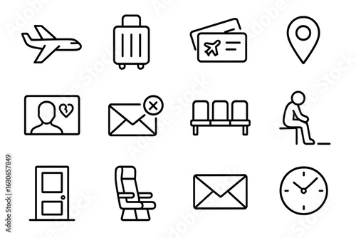 Long-Distance Icons Grid. Outline icon set of jewelry gifts: ring, necklace, bracelet, earrings, pendant,