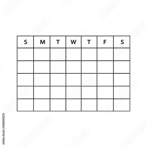 Monthly Calendar Grid Symbol