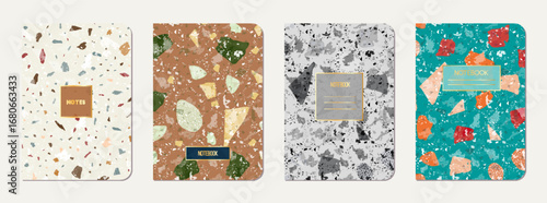 Notebook cover design. Terrazzo abstract