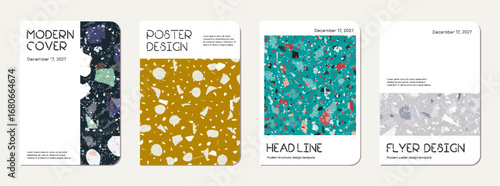 Brochure cover design. Terrazzo abstract